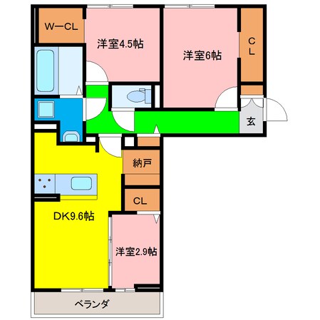 二軒屋駅 徒歩12分 2階の物件間取画像